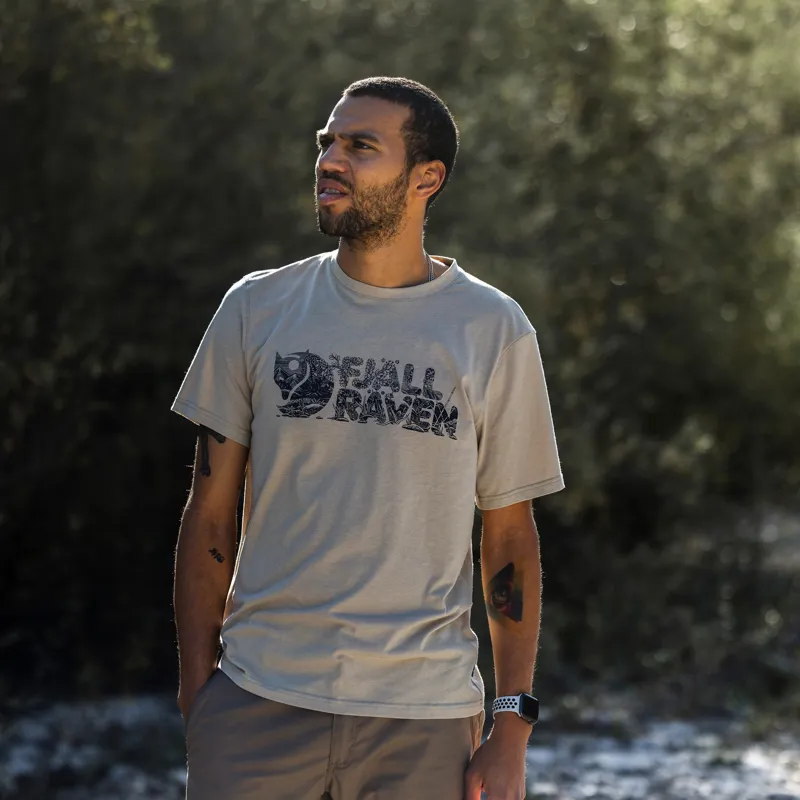 Fjallraven Mens Lush Logo T-Shirt - Fossil-3